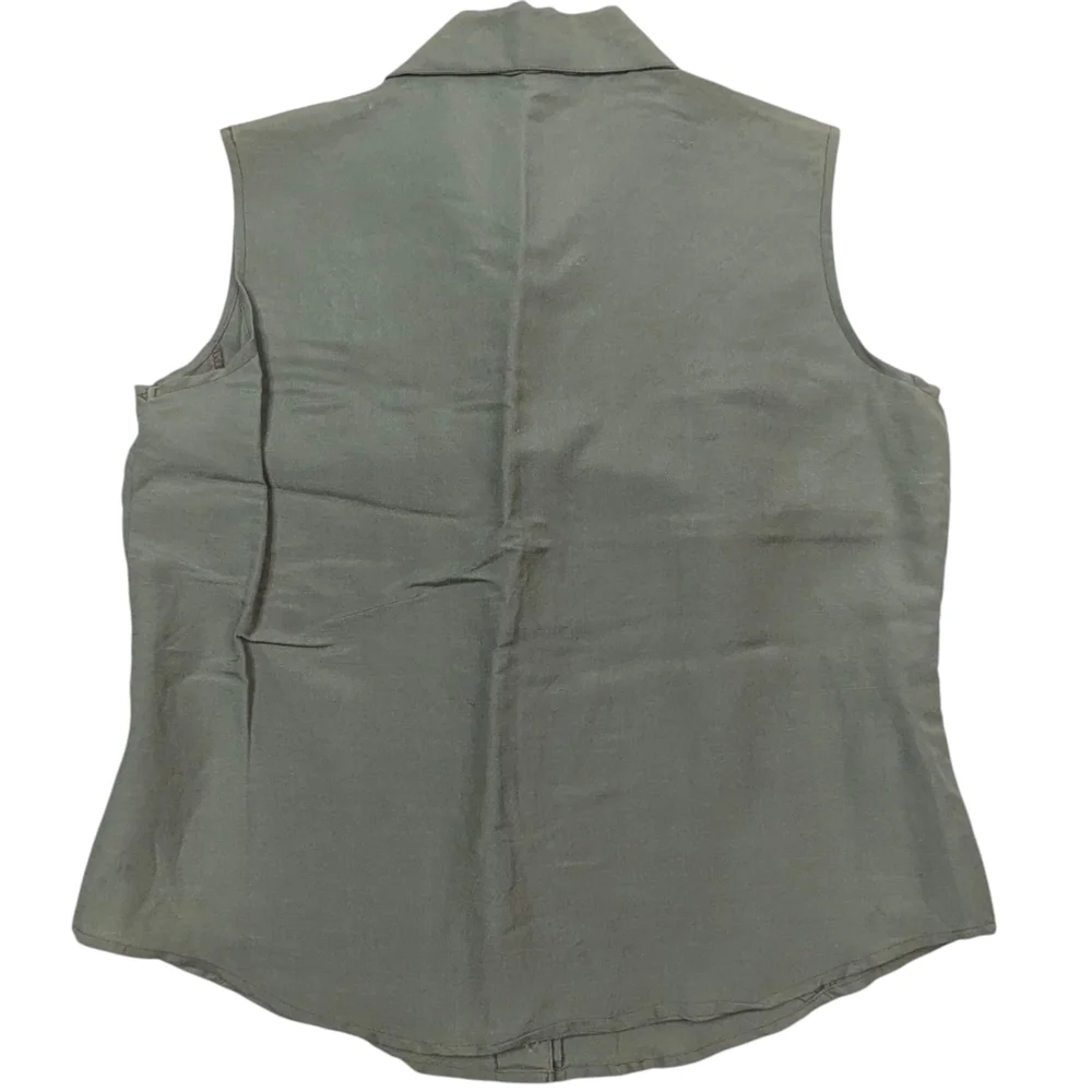 Women's Olive Sleeveless Jumpsuit - Picture 10 of 16